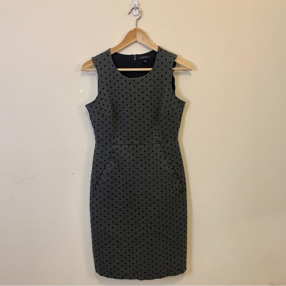 Lands End Polka Dot Gray Pencil Skirt Short Professional Work Dress 6 - Picture 11 of 11